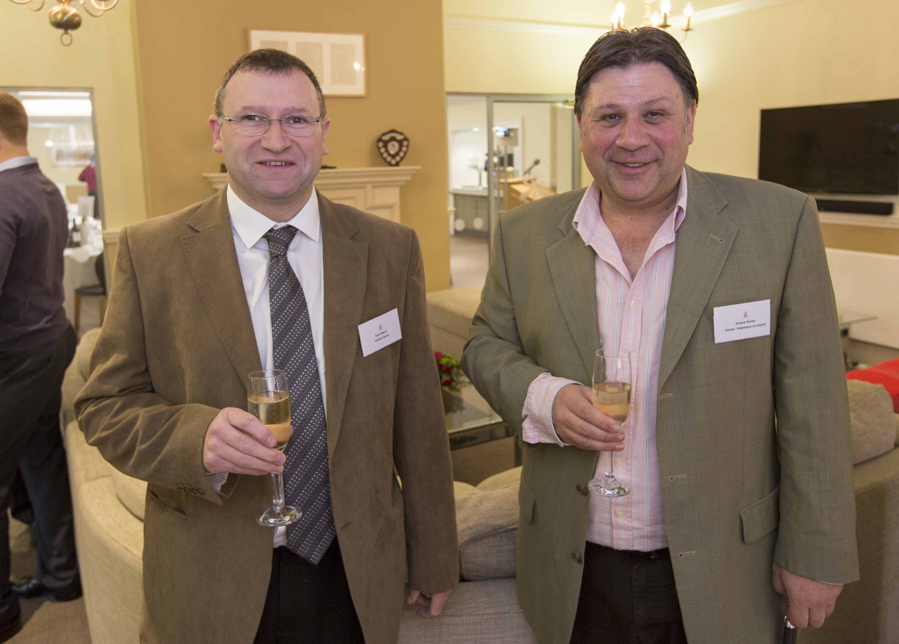 Kevin Merris (Faithful+Gould) and Andrew Haines (Robotham Architects) - Housman Hall Official Re-Opening, 29th November 2014