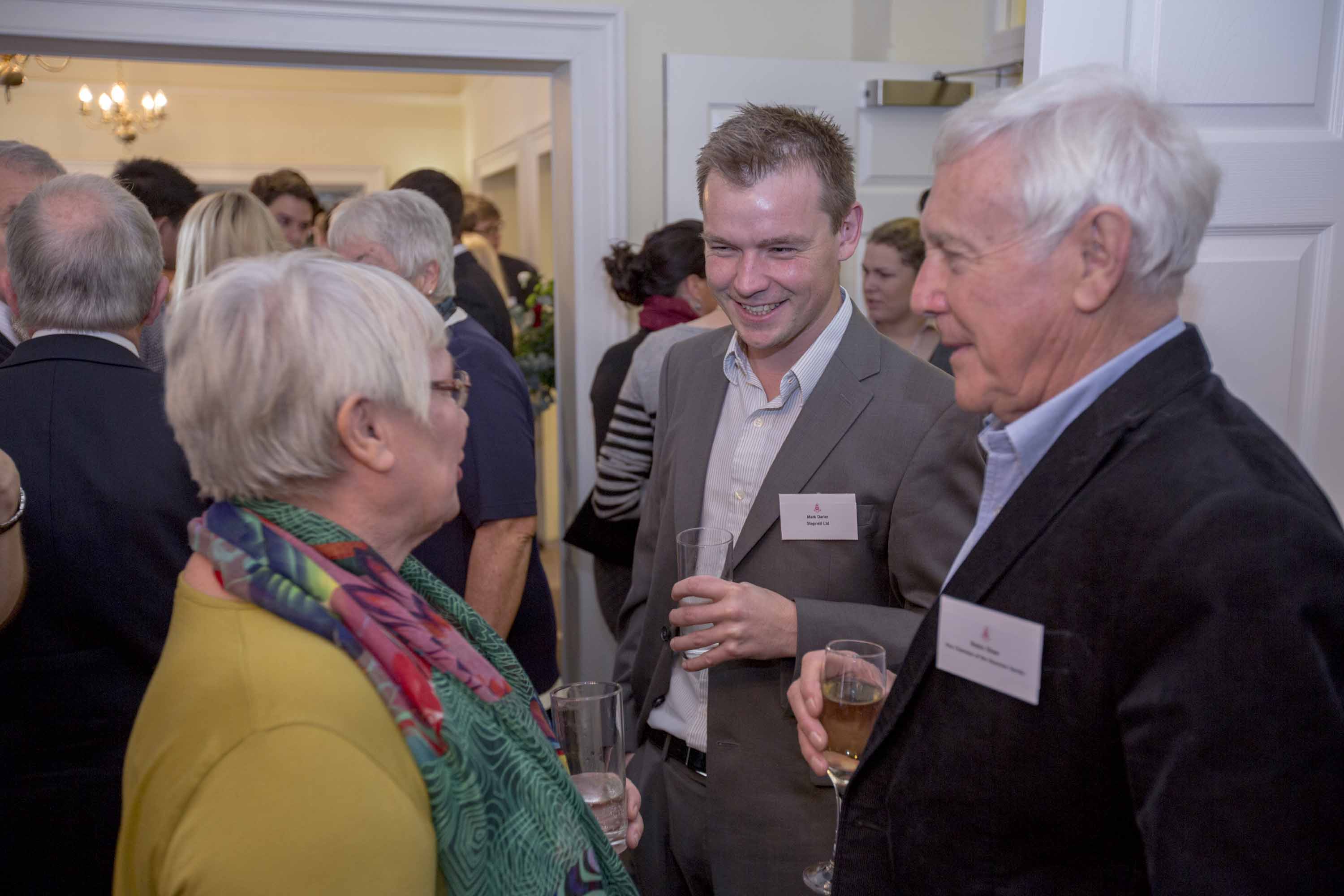 Kate Shaw, Mark Darler (Site Manager, Stepnell Ltd) and Vice-Chairman of the Housmas Society, Robin Shaw - Housman Hall Official Re-Opening, 29th November 2014