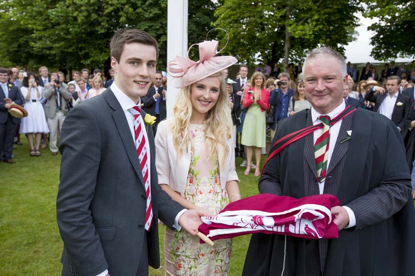 Commemoration Day 2014 - Head Boy and Head Girl with the Headmaster, Chris Edwards
