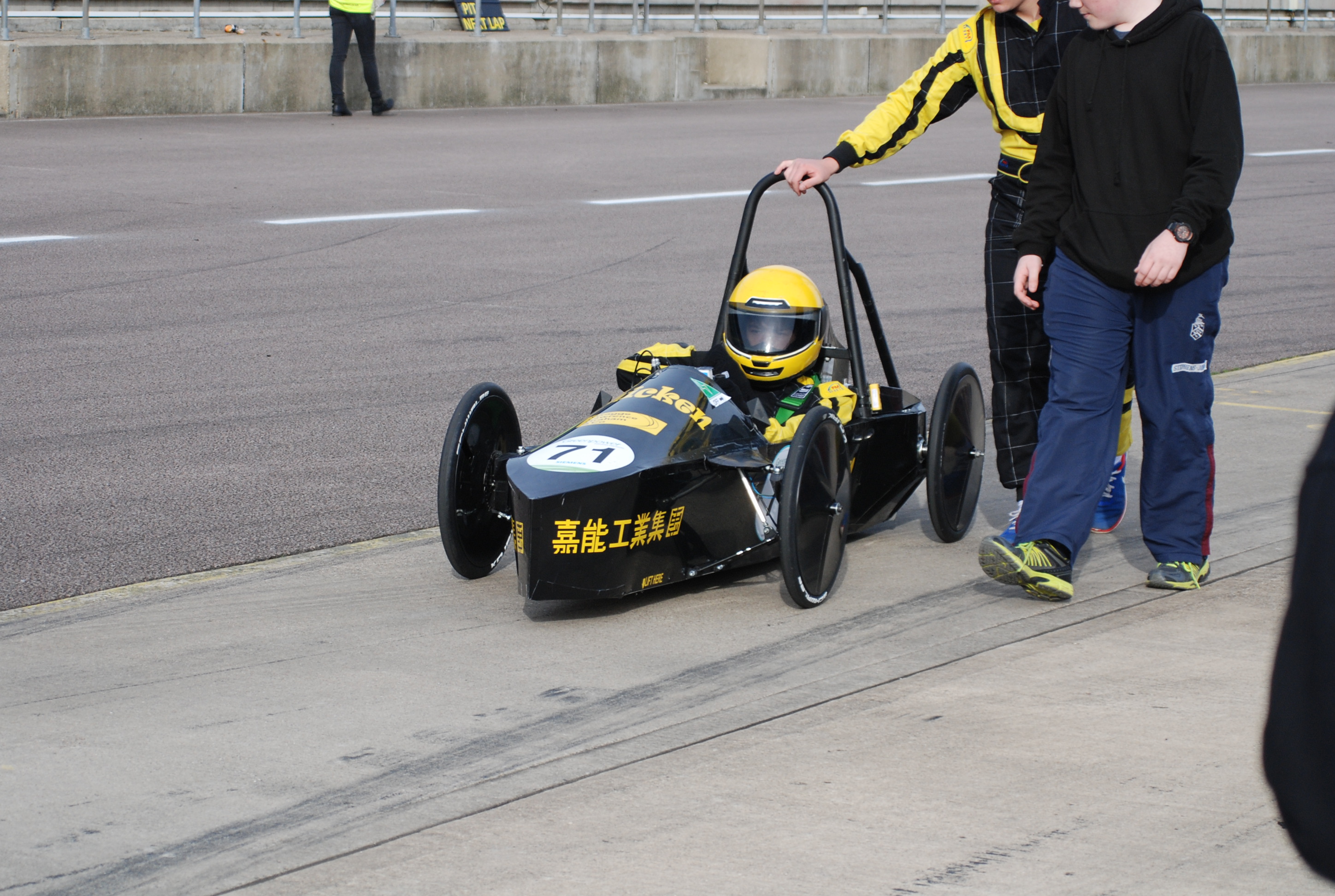 'The Chicken' Electric Car team competing at the Rockingham Finals, 10th-11th October 2015