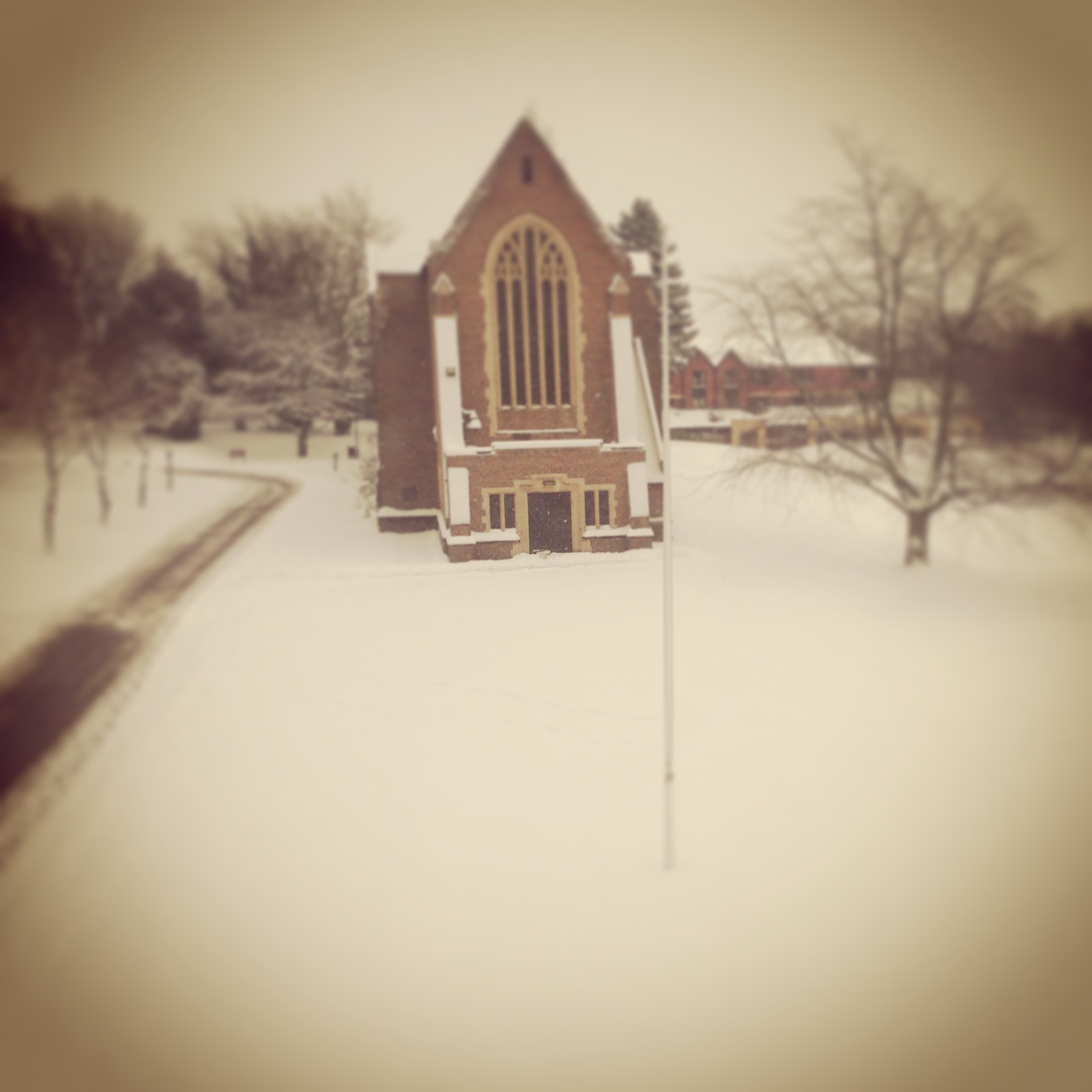 The Memorial Chapel in Snow