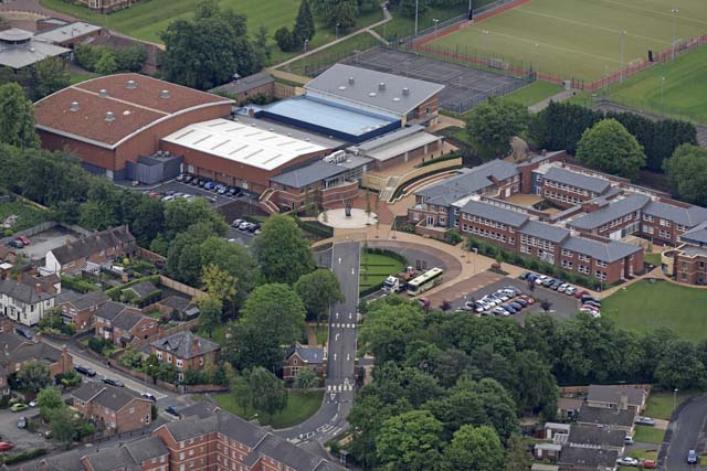 The entrance from Worcester Road and the Sports Facilties
