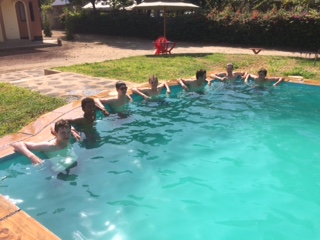 The group relaxing in the pool - Biology Tanzania Tour 2015