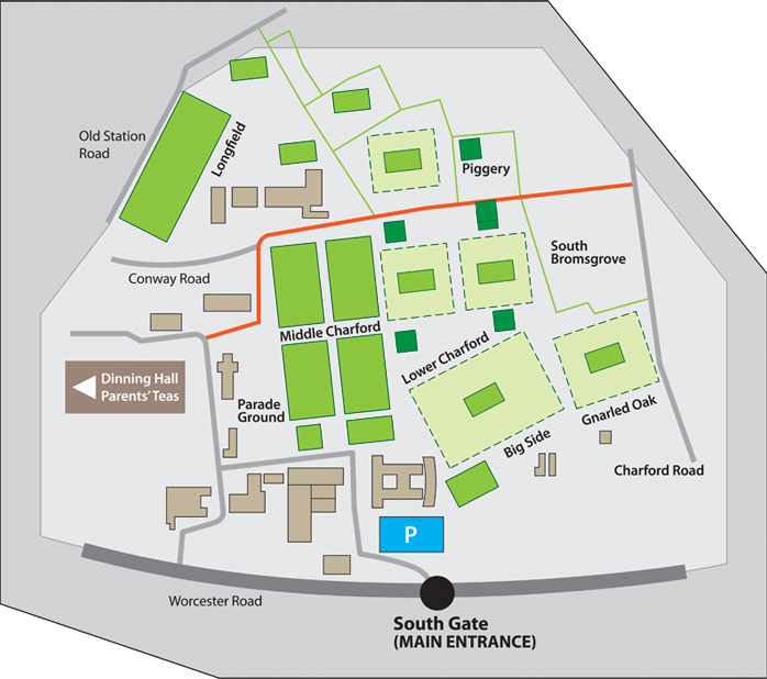 Map of Bromsgrove School